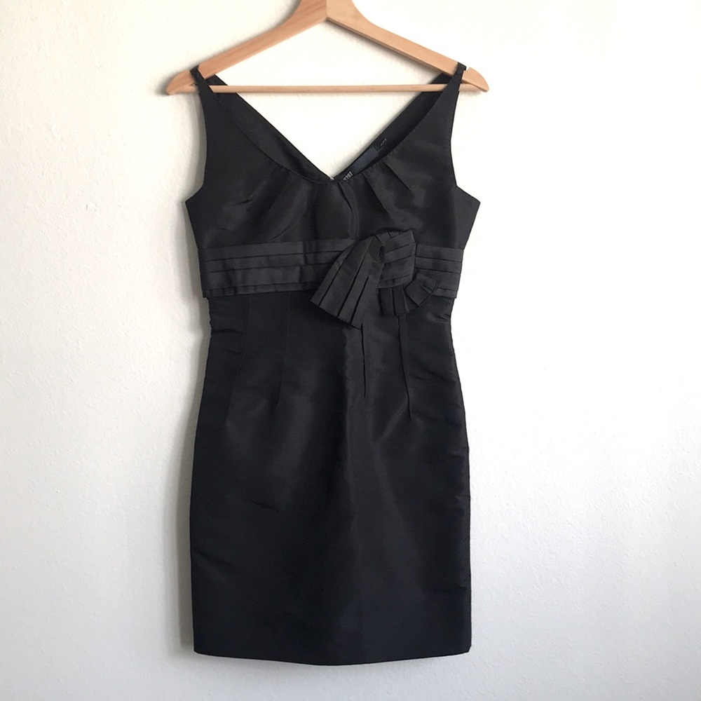 NWOT 6267 Silk Blend Black Mini Sheath Dress Made in Italy Size 38 / XS